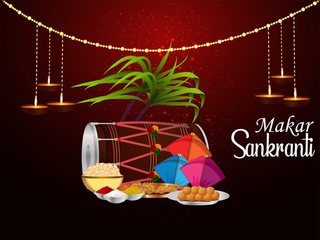 Fondo del festival religioso indio makar sankranti