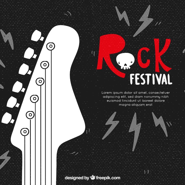 Fondo de festival de rock con guitarra