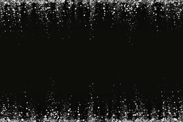 Fondo festivo abstracto destellos plateados sobre un fondo negro