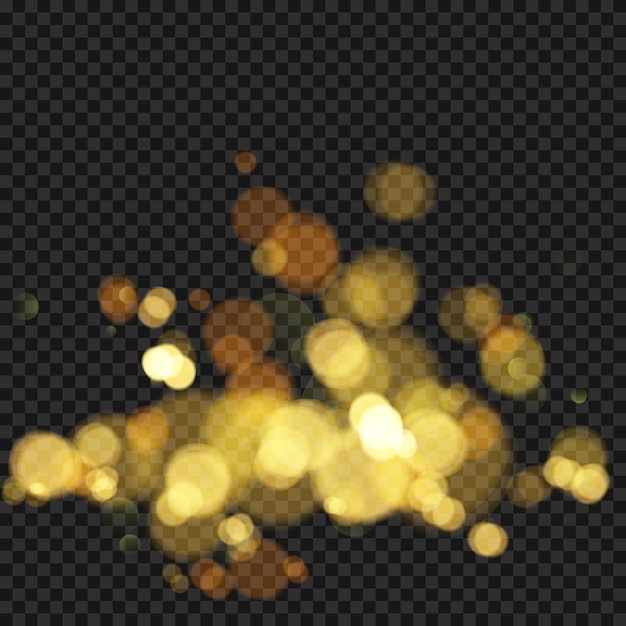 Fondo festivo con luces desenfocadas. efecto de bokeh. elemento de brillo dorado cálido brillante de navidad para su diseño. ilustración