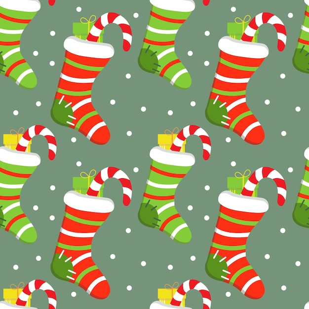 Fondo festivo transparente con regalo y calcetín de punto de Navidad