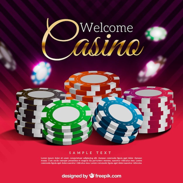 Vector fondo de fichas de casino en estilo realista