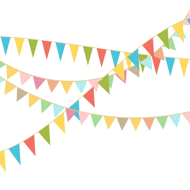 Fondo de la fiesta con banderas coloridas Evento de celebración
