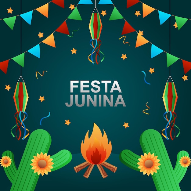 Fondo de fiestas juninas con estilo degradado