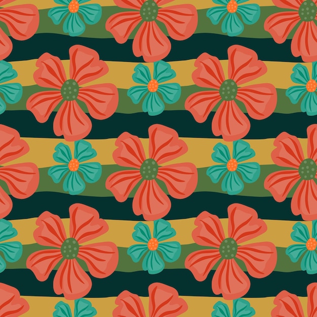 Fondo sin fin de flor de manzanilla Patrón floral abstracto sin fisuras en estilo simple