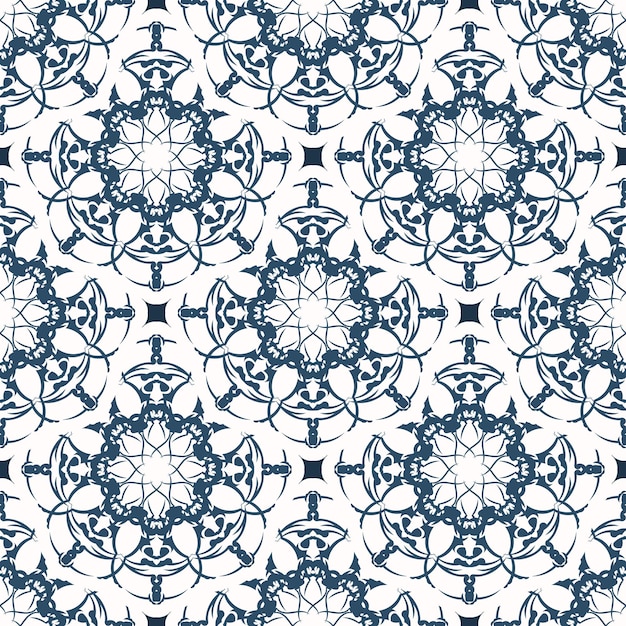 Fondo sin fin con patrones retro Fondo con color blanco y azul Bueno para impresiones Vector