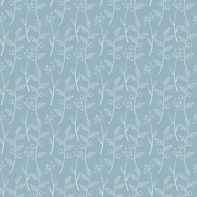 Fondo sin fin con plantas dibujadas en línea Gráficos lineales en colores pastel Diseño para fondo de papel tapiz textil