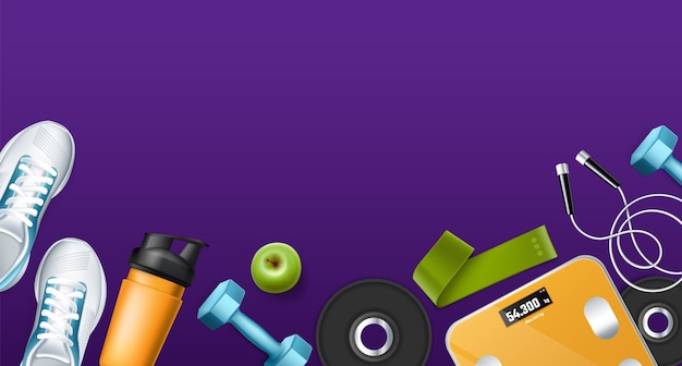 Fondo de fitness en estilo realista