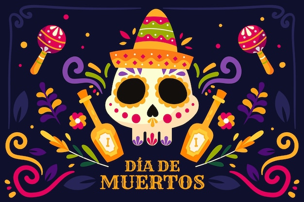 Fondo flat del día de muertos