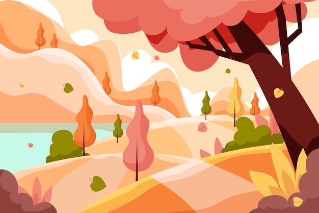 Fondo flat de otoño