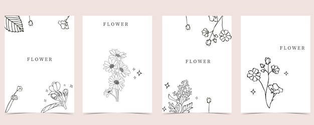 fondo de flor con lavanda magnolia flor del sol vector de ilustración para el diseño de página a4
