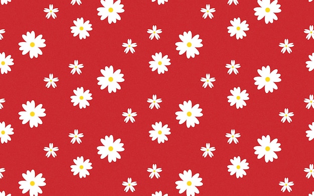 fondo de la flor de margarita roja con patrón sin costuras