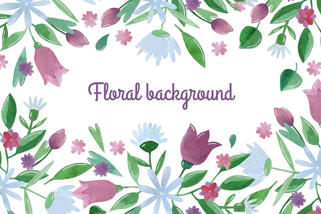 Vector fondo floral acuarela gratis