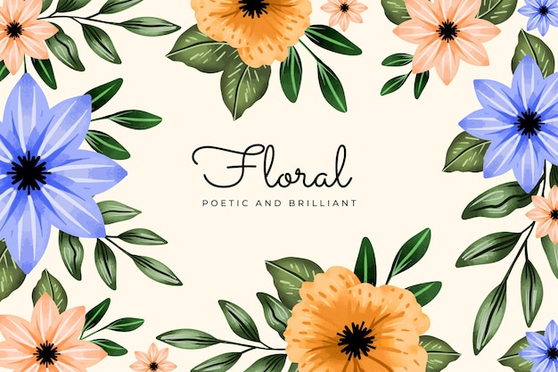 Fondo floral acuarela pintada a mano