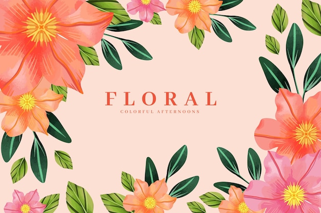 Vector fondo floral acuarela pintada a mano