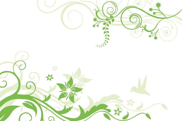 Vector fondo floral en blanco y verde