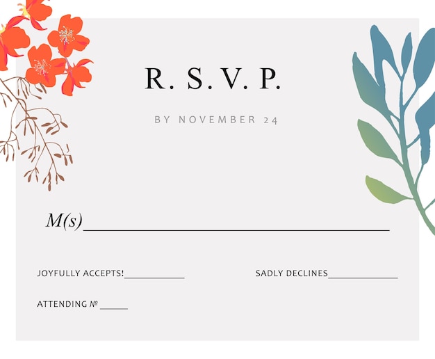 Vector fondo floral de boda menú de tarjetas de invitación coloridas