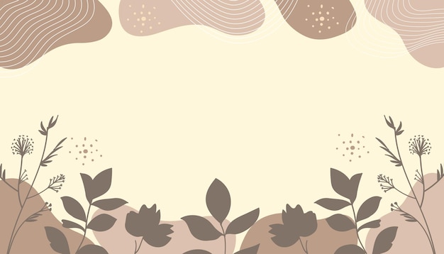 Fondo floral botánico dibujado a mano Fondo abstracto plano