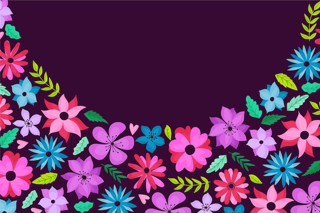 Vector fondo floral colorido dibujado a mano