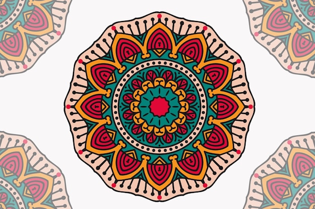 Fondo floral colorido patrón Mandala