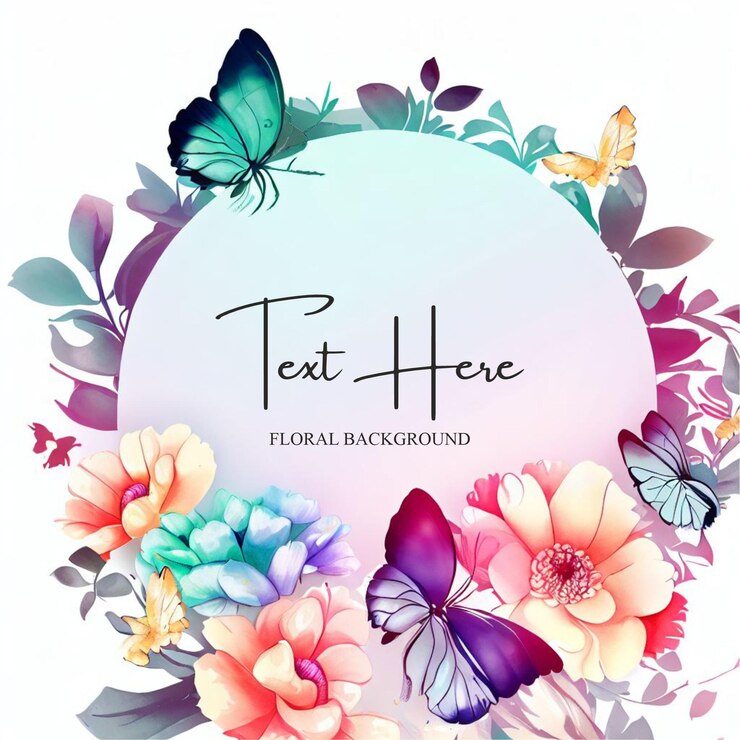 Fondo floral colorido con texto editable