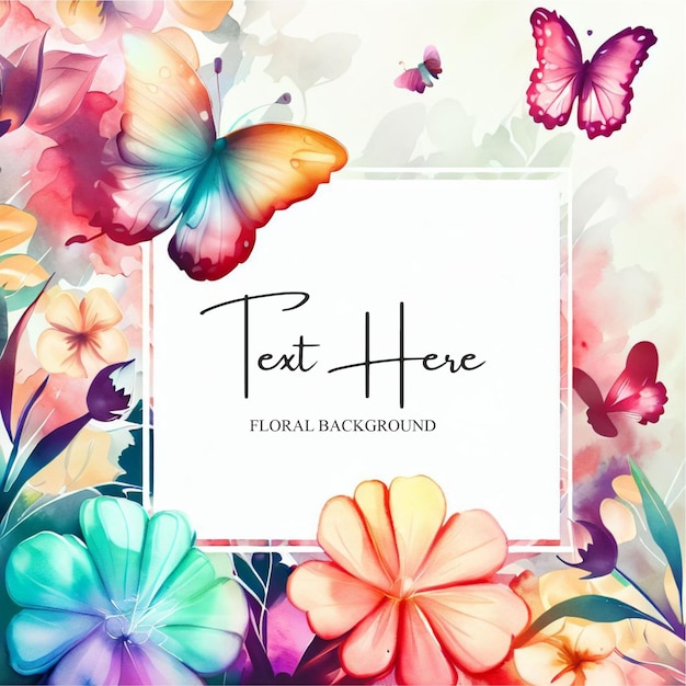 Fondo floral colorido con texto editable