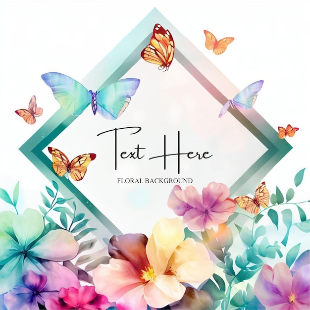 Fondo floral colorido con texto editable