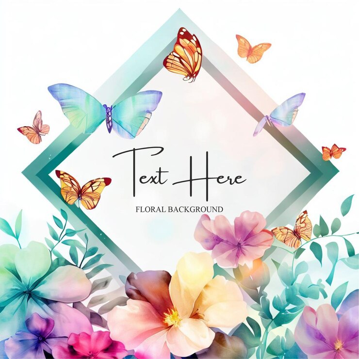Fondo floral colorido con texto editable