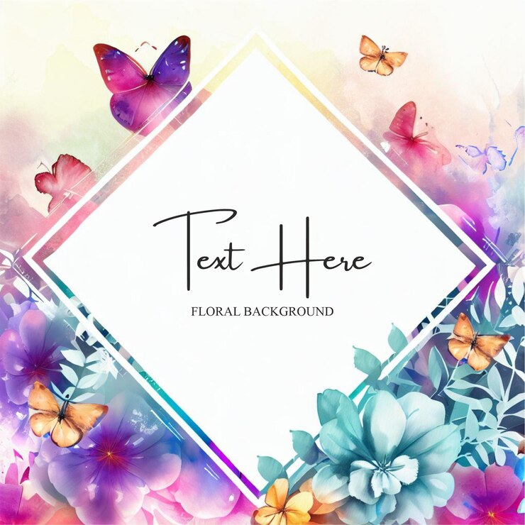 Fondo floral colorido con texto editable