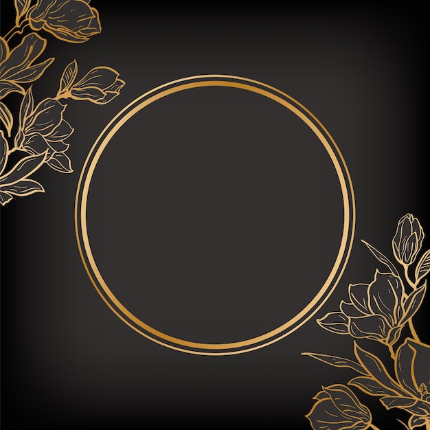 Fondo floral dibujado a mano vector marco botánico