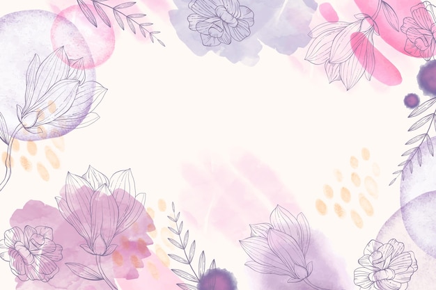 Vector fondo floral dibujado a mano