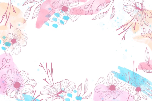 Vector fondo floral dibujado a mano