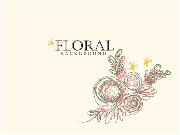 Vector fondo floral dibujado a mano