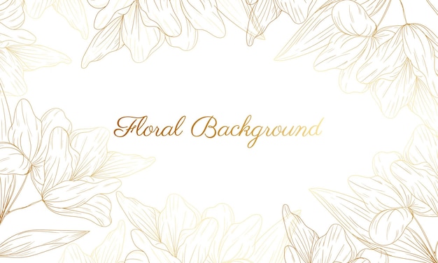 fondo floral dorado dibujado a mano