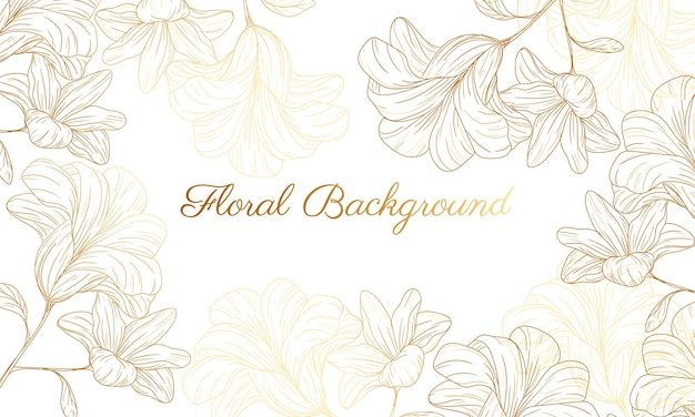 fondo floral dorado dibujado a mano