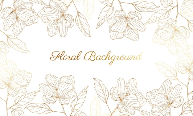 fondo floral dorado dibujado a mano