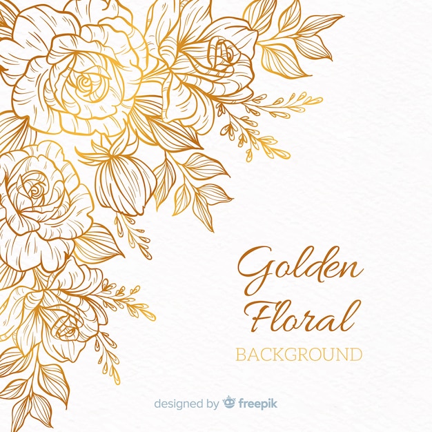 Vector fondo floral dorado