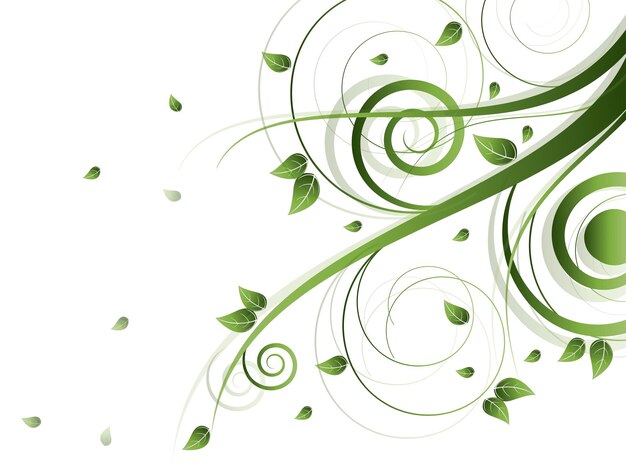 Fondo floral estacional con remolinos