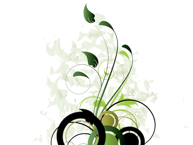 Fondo floral estacional con remolinos