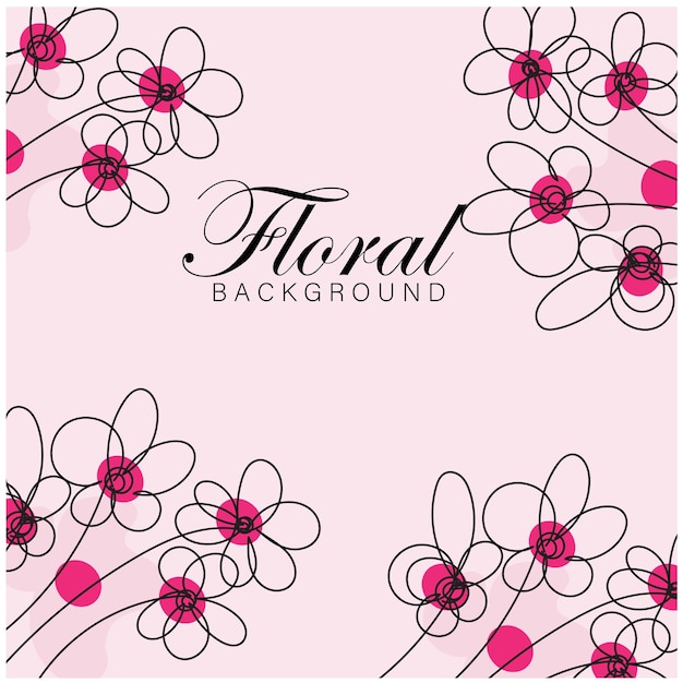 Fondo floral en estilo hecho a mano