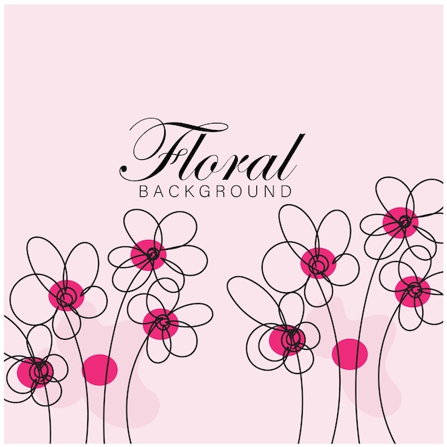 Fondo floral en estilo hecho a mano