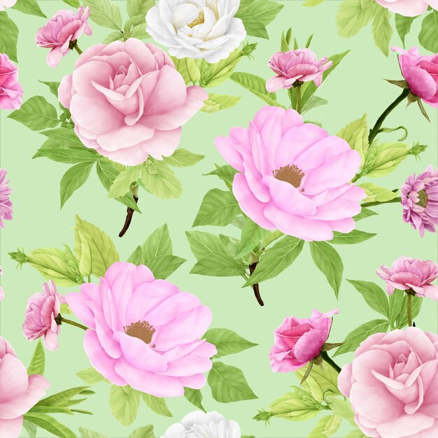 fondo floral de flor de cerezo y diseño de corona