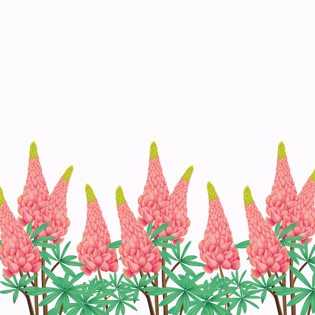 Vector fondo floral con flor de lupino.