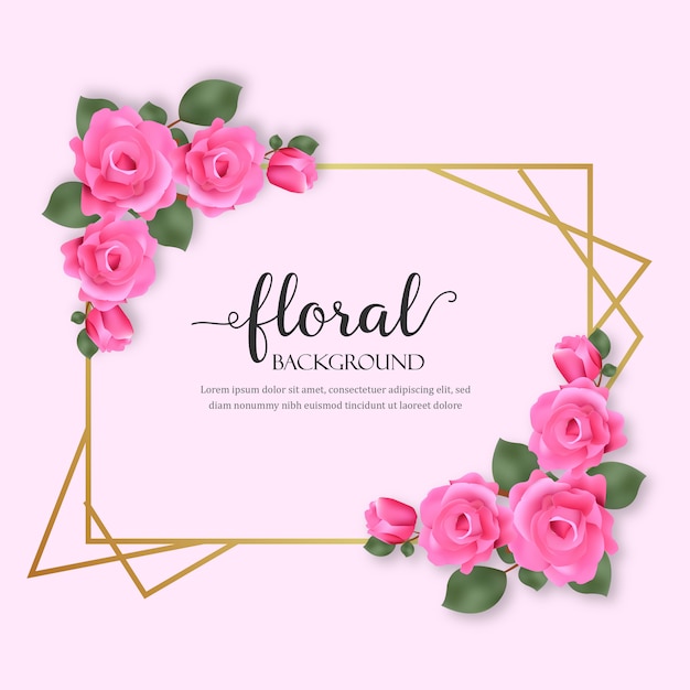 Fondo floral con flores rosas