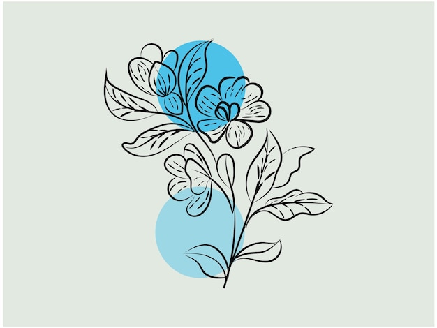 Fondo floral grabado dibujado a mano