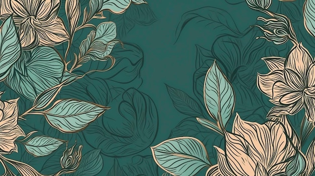 Vector fondo floral grabado lineal dibujado a mano