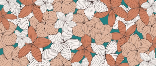 Fondo floral grunge con flores lindas Fondo femenino vectorial para papel tapiz de decoración cubre tarjetas y presentaciones
