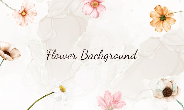 Fondo floral y de hojas de acuarela para banner y marco