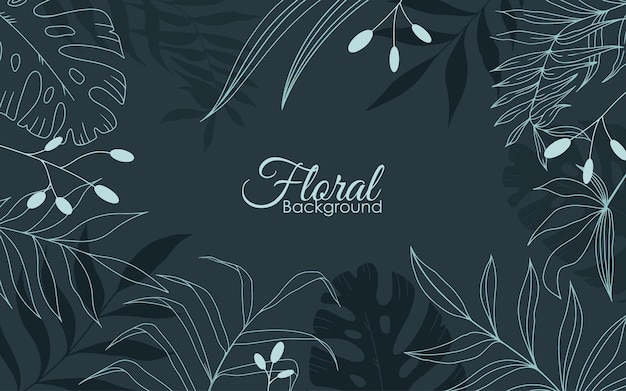 Fondo floral de hojas tropicales en vector e ilustración