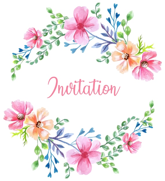 Fondo floral de invitación de primavera